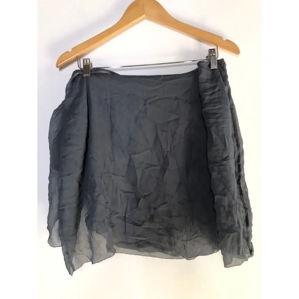 SKIMS Crinkle Silk Chiffon Cover Up Skirt in Gunmetal Gray NWT Size 4X